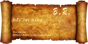 Báhn Rita névjegykártya