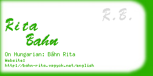 rita bahn business card